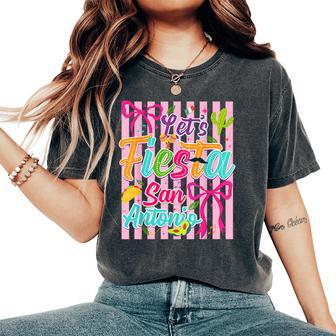 Cinco De Mayo Lets Fiesta 2026 Coquette Bow Girl Women Women's Oversized Comfort T-Shirt - Thegiftio UK