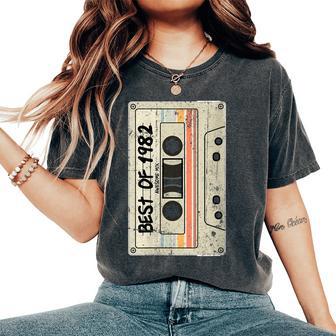 Cinta De Casete Retro Cumpleaños Nacidos 1982 Mejor De 1982 Cuello Camiseta extragrande cómoda para mujer - Regaloses