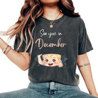 Citation De L'annonce De Grossesse De Bébé De Décembre Pour Maman T-shirt oversize confortable pour femme - Cadeauxyz