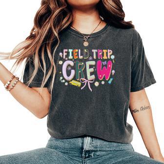 Coquette Field Trip Crew School Bus Field Day Teacher Women's Oversized Comfort T-Shirt - Thegiftio UK