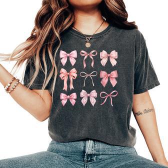 Coquette Fiocco Nastro Estetico Ragazze Carine Grafica T-shirt comoda oversize da donna - Novitaregali