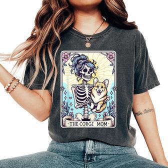 The Corgi Mom Skeleton Corgi Mama Puppy Dog Lover Women Women's Oversized Comfort T-Shirt - Thegiftio UK