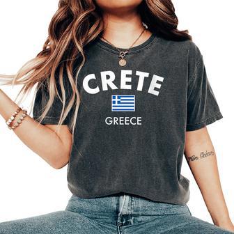 Crete Grèce Drapeau Grec T-shirt oversize confortable pour femme - Cadeauxyz