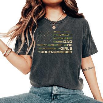 Dad Of Girls Outnumbered Fathers Day Dad Of Daughters Men Women's Oversized Comfort T-Shirt - Thegiftio UK