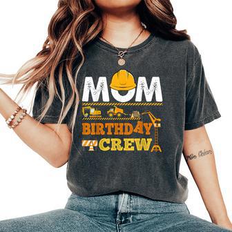 Dad Mom Birthday Crew Construction Excavator Kids Family Women's Oversized Comfort T-Shirt - Thegiftio UK