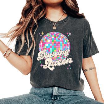 Dancing Queen Girl Vintage Dancing 70S 80S Disco Ball Women's Oversized Comfort T-Shirt - Thegiftio UK