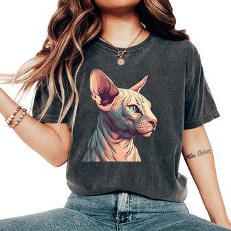 Diseño Artístico Estampadophynx Cat Lover Ownerphynx Mom Dad Cat Camiseta extragrande cómoda para mujer - Regaloses