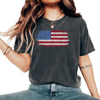 Distressed American Flag Vintage 4Th Of July Kid Women's Oversized Comfort T-Shirt - Thegiftio UK