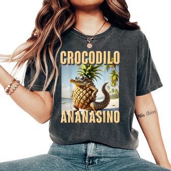 Divertente Bambini Ragazzitrano Meme Ai Gioco Crocodilo Ananasino T-shirt comoda oversize da donna - Novitaregali