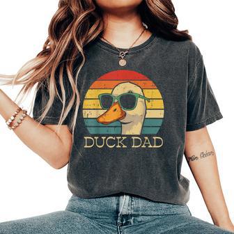 Fathers Day Duck Dad Retro Goose Papa Daddy Hunting Hunter Women's Oversized Comfort T-Shirt - Monsterry