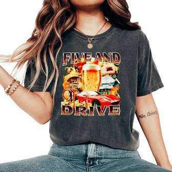 Five And Drive Car Divertido Para Hombres Es Camiseta extragrande cómoda para mujer - Regaloses