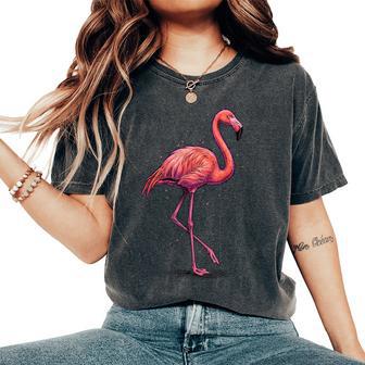 Flamingo Pink Animal Bird Summer Women's Oversized Comfort T-Shirt - Monsterry