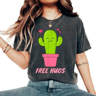 Cactus Free Hugs T-shirt comoda oversize da donna - Novitaregali