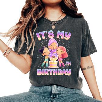Chibi Kpop Girl It’S My 6Th Birthday Girl Korean Party Women's Oversized Comfort T-Shirt - Monsterry