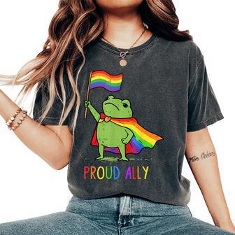 Frog Meme Proud Ally Pride Rainbow Lgbtq Gay Lesbian Women's Oversized Comfort T-Shirt - Thegiftio UK
