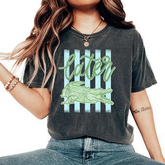 Sarcastic Later Gator Preepy Stripes Mom Kid Women's Oversized Comfort T-Shirt | Mazezy