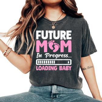 Futuro Mamma In Progress Caricamento Bambino Incinta Mamma Gravidanza T-shirt comoda oversize da donna - Novitaregali