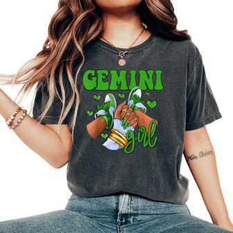 Gemini Girl Shoes Astrology Zodiac Sign Black Women Women's Oversized Comfort T-Shirt - Thegiftio UK