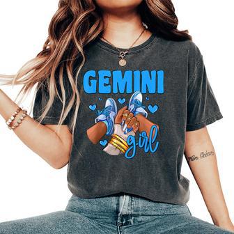 Gemini Girl Sneakers Astrology Zodiac Sign Black Women Women's Oversized Comfort T-Shirt - Thegiftio UK