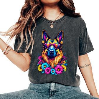 German Shepherd Women Girls Spring German Shepherd Dog Women's Oversized Comfort T-Shirt - Thegiftio UK