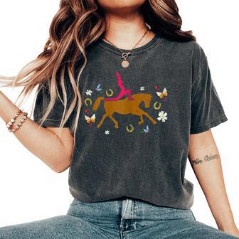 Ginnasta Cavallo Ragazza Equitazioneolteggio Regalo T-shirt comoda oversize da donna - Novitaregali