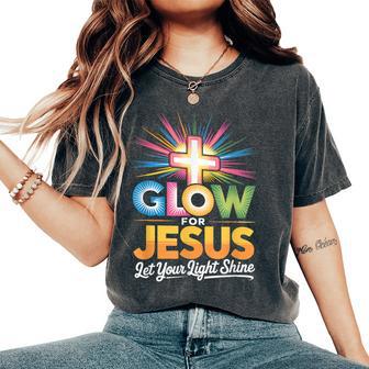 Glow For Jesus Christian Faith Lion God Christianity Women's Oversized Comfort T-Shirt - Thegiftio UK