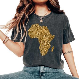 Gold Motherland Africa-Bhm History Month T-shirt comoda oversize da donna - Novitaregali