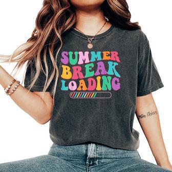 Groovy Summer Break Loading Teacher Student Vacation Vibes Women's Oversized Comfort T-Shirt | Seseable UK