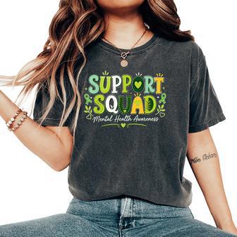 Groovy Support Squad Green Mental Health Awareness Month Women's Oversized Comfort T-Shirt - Thegiftio UK