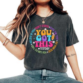 Groovy Test Day State Testing Teacher Men Women's Oversized Comfort T-Shirt - Thegiftio