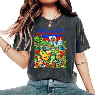 Haitian Flag Day Haiti Pride Culture First Black Women Women's Oversized Comfort T-Shirt | Mazezy
