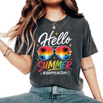 Hello Summer Happy Last Day Of School Teacher Student Women's Oversized Comfort T-Shirt - Thegiftio UK