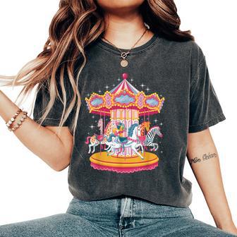 Horse Riding Carousel Rider Country Fair Carnival Fair Women's Oversized Comfort T-Shirt - Thegiftio UK