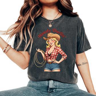 Howdy Darlin Cowgirl Wink Lassoalvaje Oesteintage Cuello Camiseta extragrande cómoda para mujer - Regaloses
