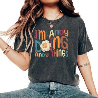 I'm Andy Doing Andy Things Groovy Retro Andy T-shirt comoda oversize da donna - Novitaregali