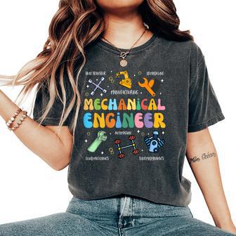 Ingegnere Meccanico Groovy Arte Per Uomini Donne Ingegneria T-shirt comoda oversize da donna - Novitaregali