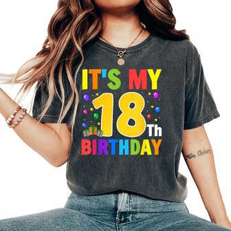It's My 18歳の誕生日プレゼント。18歳のティーンの男の子と女の子に。 レディースオーバーサイズコンフォートTシャツ - Kawaiitshirt