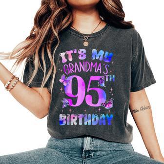 It's My Grandma's 95Th Birthday Butterfly Happy 95 Years Old Women's Oversized Comfort T-Shirt | Seseable UK