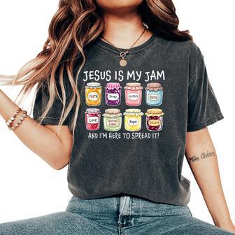 Jesus Is My Jam And I'm Here To Spread It Christian Faith Women's Oversized Comfort T-Shirt - Thegiftio UK