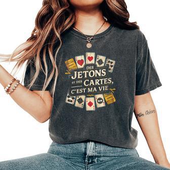 Jetons Et Cartes C'est Maie Cadeau Poker Humour Casino T-shirt oversize confortable pour femme - Cadeauxyz