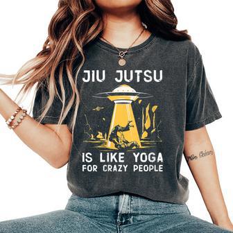 Jiu Jitsu Es Como El Yoga Para Gente Loca Cita Divertida Del Cuello Camiseta extragrande cómoda para mujer - Regaloses