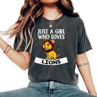 Just A Girl Who Loves Lions Carino Costume Da Leone T-shirt comoda oversize da donna - Novitaregali