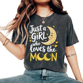 Just A Kid Who Loves The Moon Cute Moon Lover Lunar Girls Women's Oversized Comfort T-Shirt - Thegiftio UK