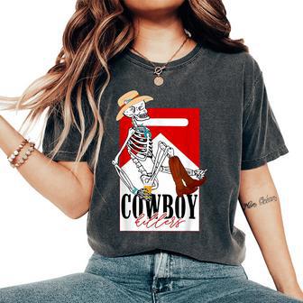 Kille-Rs Vintage Cowboy Western Skeleton Women Women's Oversized Comfort T-Shirt - Thegiftio UK