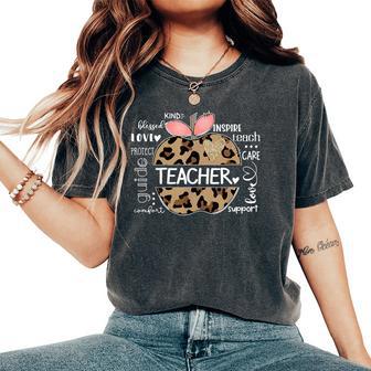 Leopard Teacher Appreciation Women's Oversized Comfort T-Shirt - Thegiftio UK