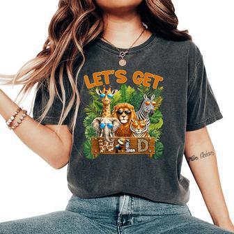 Let's Get Wild Zoo Animal Wildlife Safari Birthday Women Women's Oversized Comfort T-Shirt - Thegiftio UK