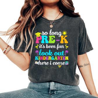 Look Out Kindergarten Here I Come Pre-K Graduation Teacher Women's Oversized Comfort T-Shirt - Thegiftio UK