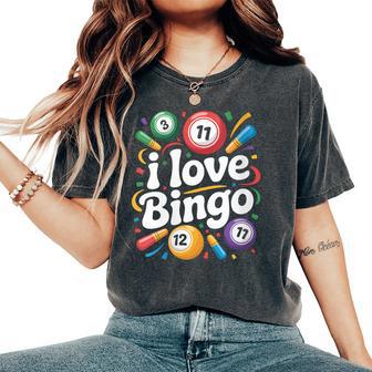 I Love Bingo Colorful Balls Women's Oversized Comfort T-Shirt - Thegiftio UK