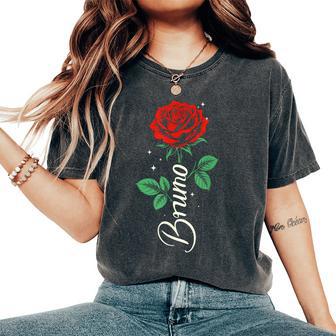 Love Heart Bruno First Name Personalized For Kids Women's Oversized Comfort T-Shirt - Monsterry