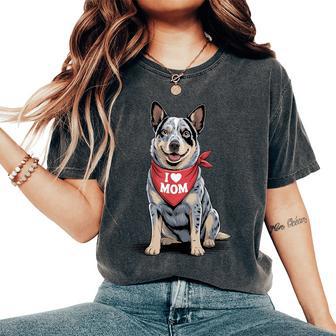 I Love Mom Blue Heeler Lover Dog Mother's Day Women's Oversized Comfort T-Shirt | Seseable UK